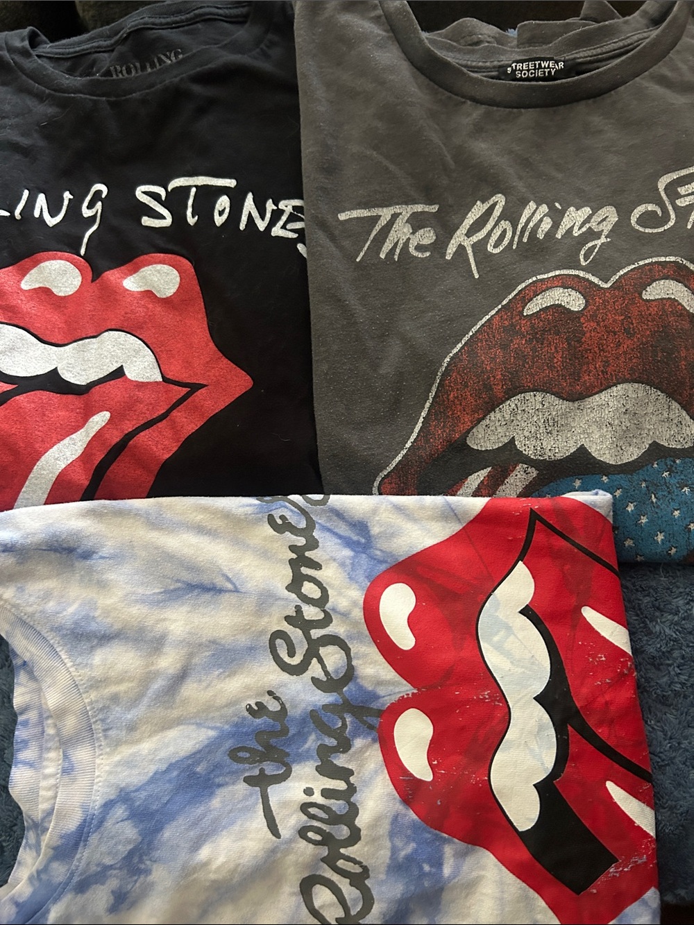 the Rolling Stones Red Lip Graphic Short Sleeve Tee Trio